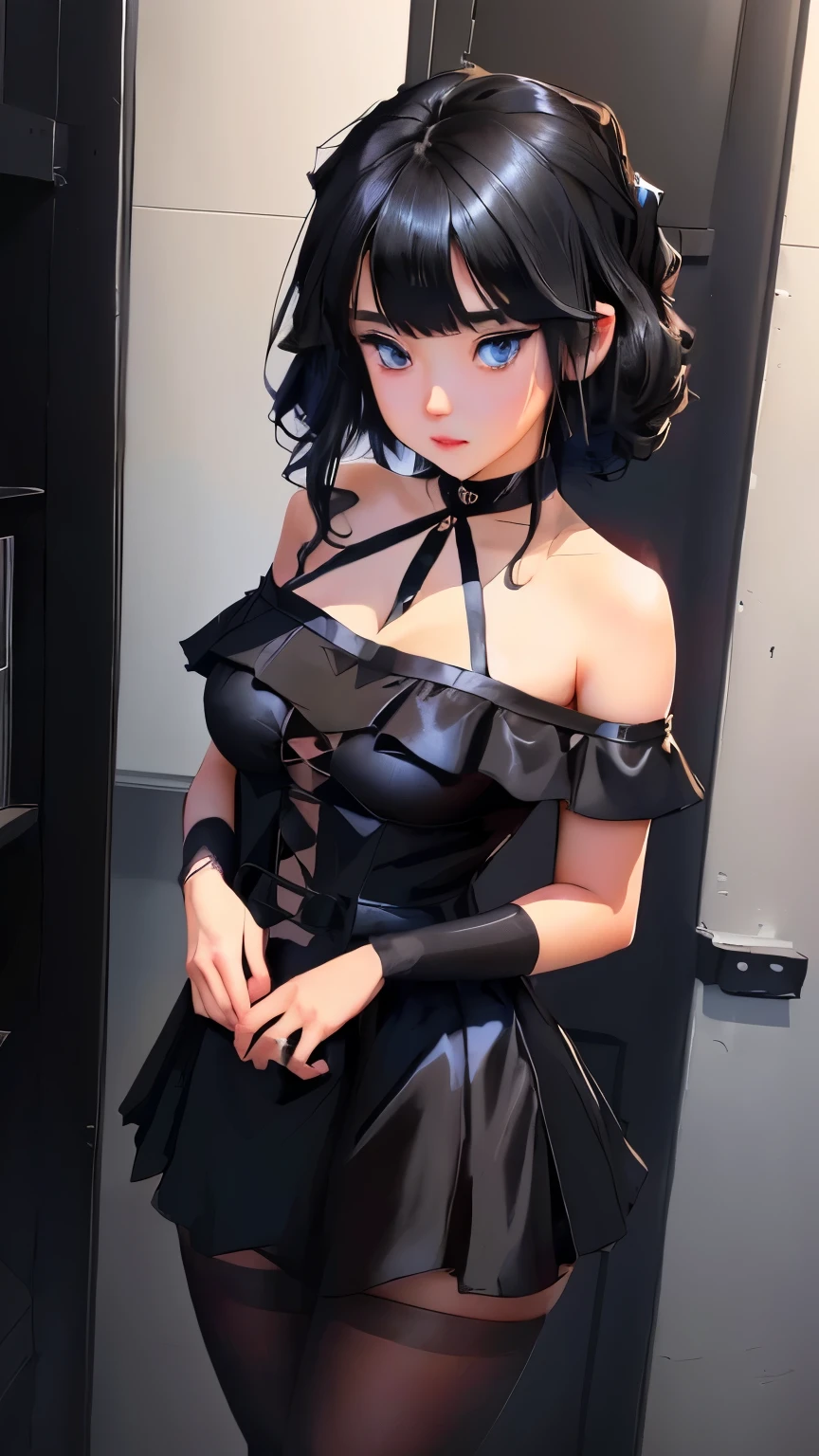 Masterpiece of the highest quality, rendered in stunning 8K resolution: Soletsbehold, an enchanting adult girl, adorned with a sleek and aesthetically pleasing leather harness, tastefully peeking above her casual outfit. The harness, with meticulous attention to detail (1.2), contrasts the softness of her skirt. The scene breaths with a casual anime vibe (2d), immersing the viewer into a symphony of visual delight.