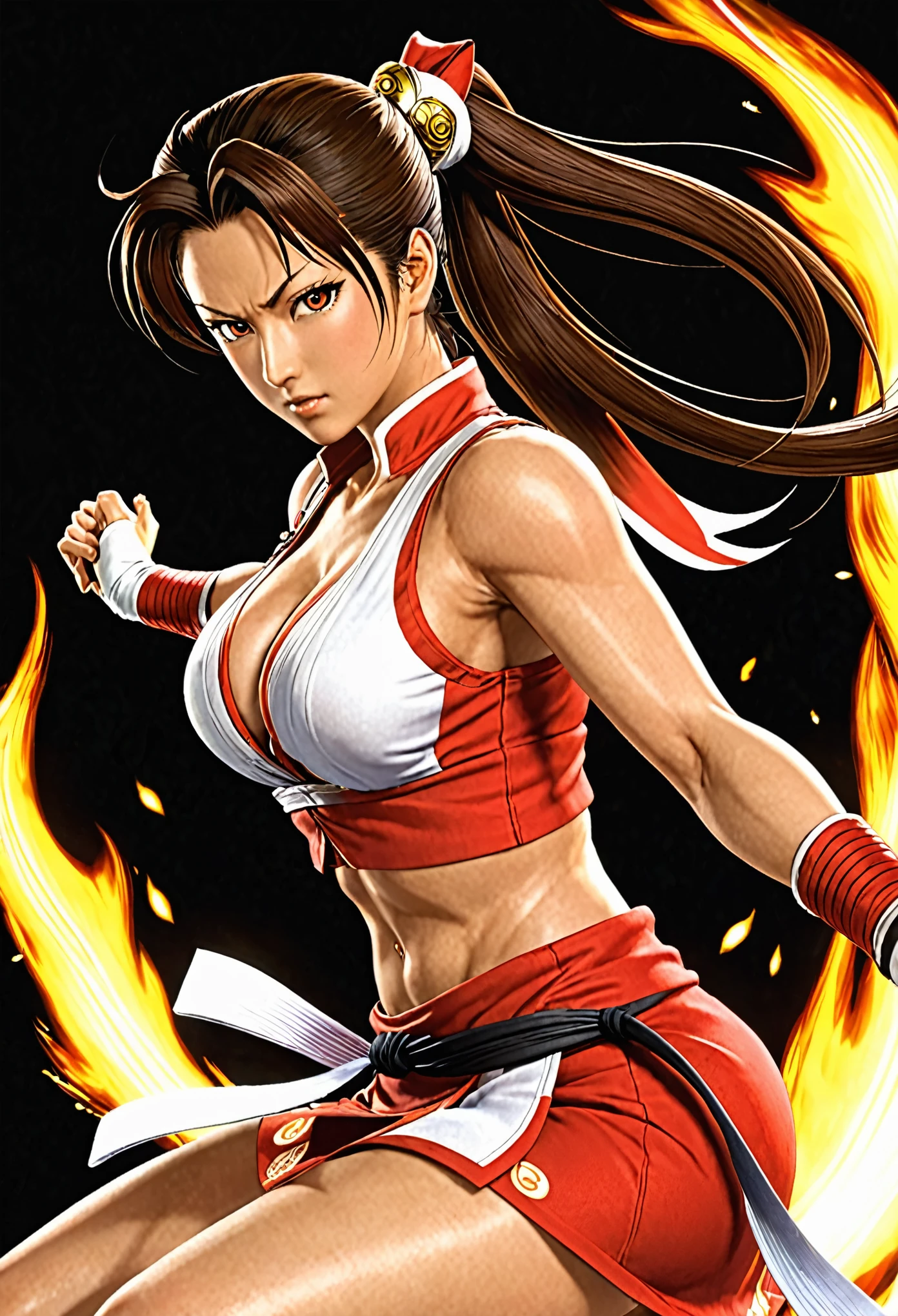 shiranui_mai, the_king_of_fighters, standing BREAK score_9, score_8_up, score_7_up, score_6_up, score_5_up, score_4_up,