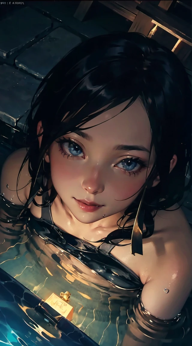 woman, (((from bottom)))), dark room, foreshortening, (seductive pose), looking at the viewer, smiling, blackcutoffs, (eye contact), transparent langerie, photorealistic, masterpiece, realistic, high contrast, hyperdetailed, best quality, ultra high resolution, photorealistic, high resolution, detailed, raw photo,