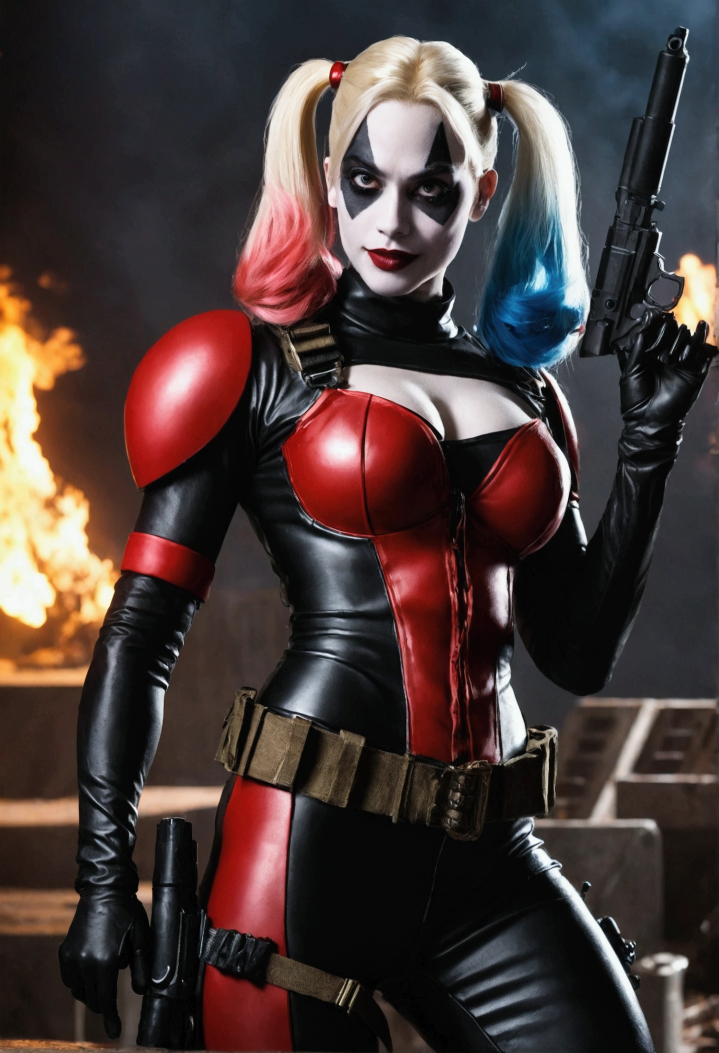 <lora:harleyquinn:1> harley quinn,