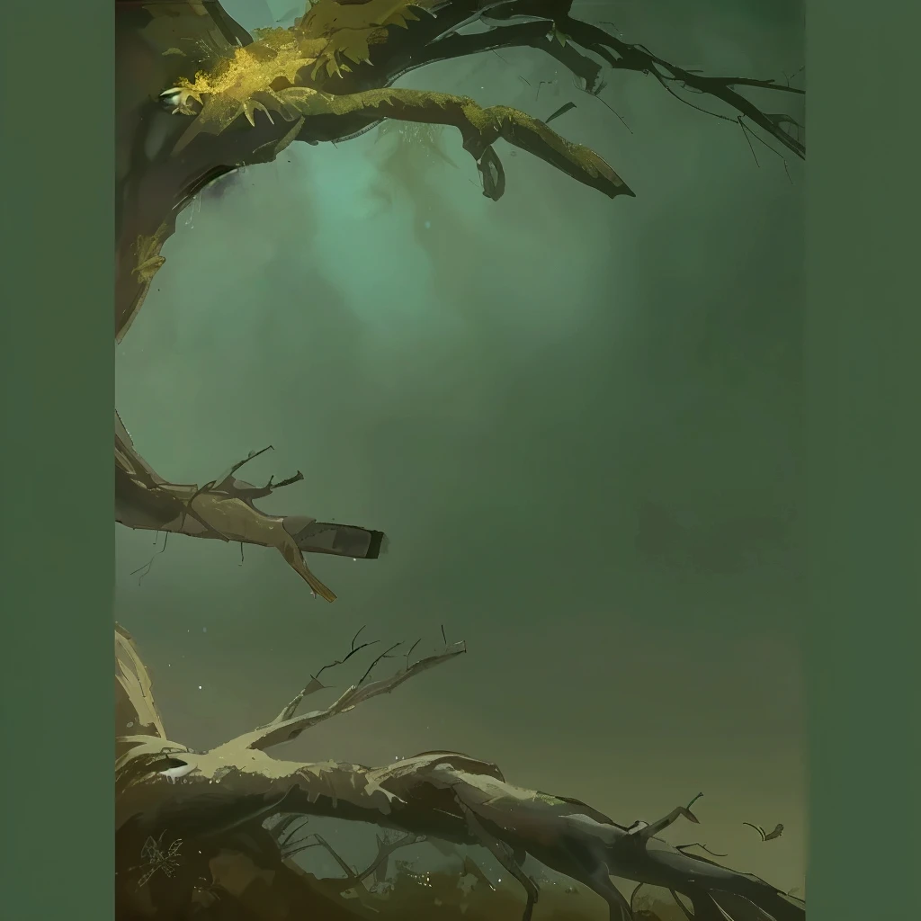 Dead vine old tree，The branches and leaves wither，The thin trunk of the tree reflects the silence。Withered vines and old trees, cawing ravens; a desolate atmosphere is created by the frail branches and fallen leaves.
