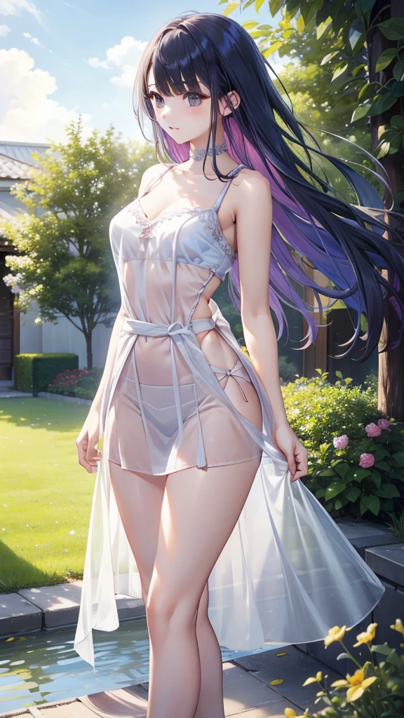 full length, dark blond hair, long straight hair, green eyes, transparent white and wet negligee, European youth, perfect body, perfect face, light makeup, light pink lips, girl standing in the shower, 1 girl, unbuttoned shirt, lipstick, hair bun, colored inner hair, hype, {steam}, viewer view, golden hour lighting, comic, atmospheric perspective, bokeh, details, cinematic light, complex details, high resolution, detailed face design characteristics, high detail, clear focus, smoothness, aesthetics, high detail, printing, octane, {{masterpiece}}