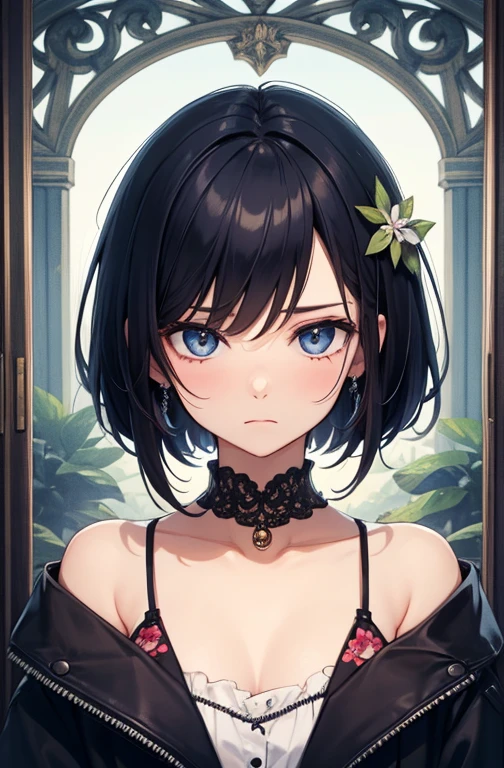 absurdres, RAW photo, extremely delicate and beautiful, masterpiece, Best Quality, ultra high resolution, 32k, hyperrealistic, ultra-detailed, delicate facial features, beautiful detailed woman, tearful mole, earring, medium breasts, full body shot, medium hair, black hair, solo, alone, (Tribe poncho),