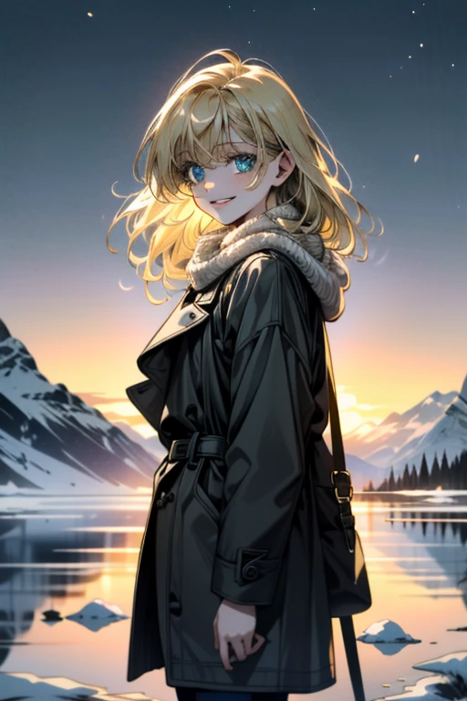 ((ultra detailed, masterpiece, absurdres))
 HGFiona, 1girl, blonde hair, blue eyes, in a winter wonderland, cowboy shot, winter clothing, smile