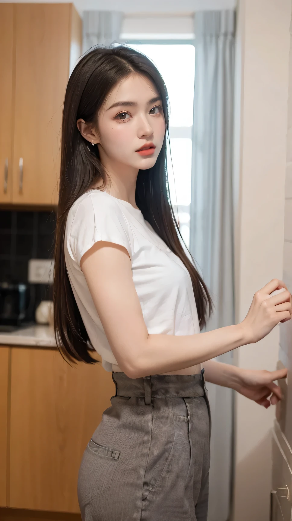 Top CG, Highest image quality, Masterpiece, Cute and beautiful girl, (185cm beauty), (fit), The Emperor&#39;s Sister, Queen&#39;s Temperament, White skin, ((Long legs)), Perfect face, Bright eyes,  seductive poses ,  Red Lips , Beautiful and cold (A major breakthrough)), Beautiful and heroic, Soft and long hair, Glittering, Laz, net, Visible through transparent skin, Wear glasses, Diamond earrings, ruby neckLaz, (Purple evening dress), 8K image quality, (Realistic portrait), Characters fill the screen, (Headlamp), ((Eternal)