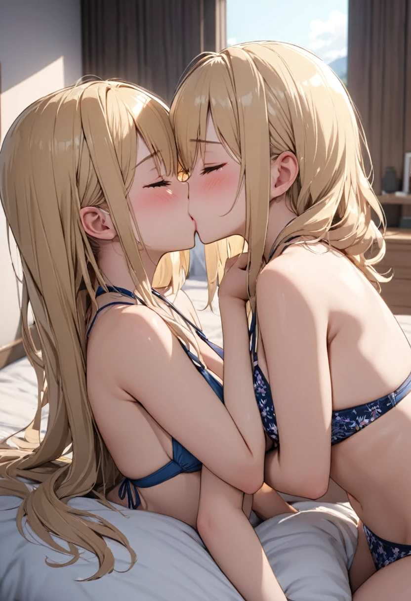 Masterpiece, stunning realistic, best quality, Sharpness, 2 girls, kissing on water, large breasts,, tongue kiss, closed eyes,full body (2girls, Zelda), short tight dress, sleeveless, outdoors, cityscape,road, heavy rain,storm, dusk,dawn, twilight,sunset, full body, soaking wet, sensual body, closed eyes, (silhouette:1.2), wet ground