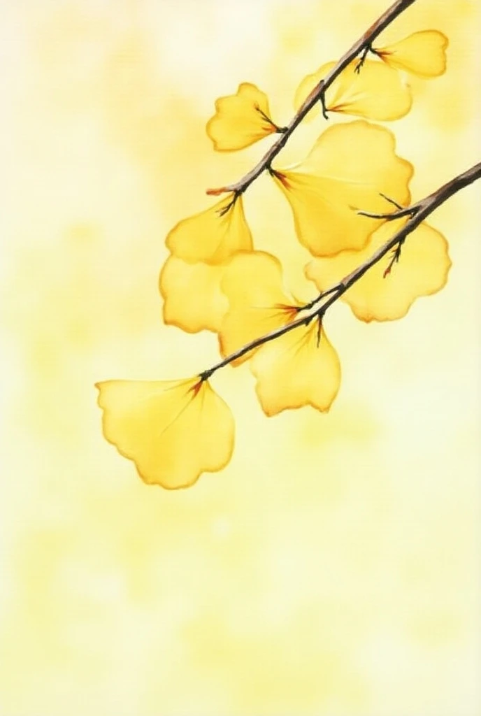 Autumnal Equinox，Season ， ginkgo leaf，，watercolor，HD，poster,