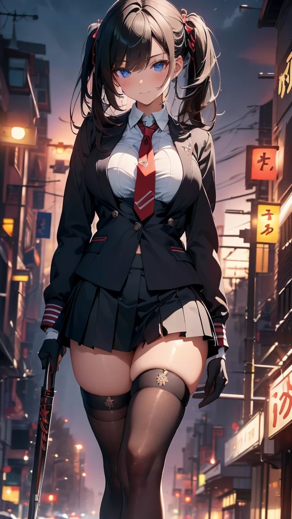One Woman　Full Body Tights　garter belt　holster　Pleated skirt　I'm wet in the rain　gun belt