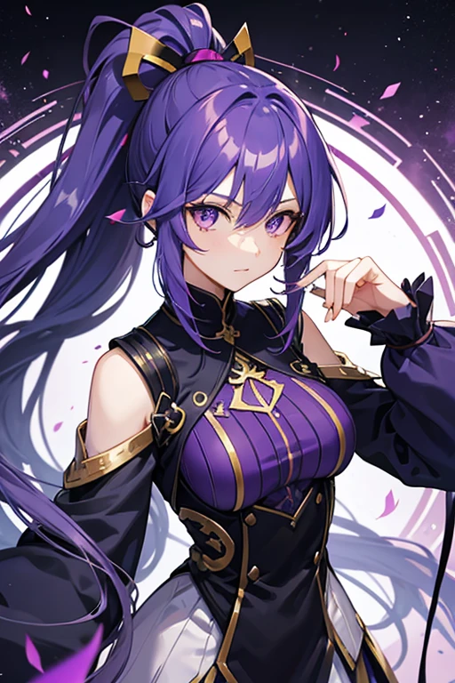 Cute girl with beautiful purple hair wearing a flowing Zario skirt.