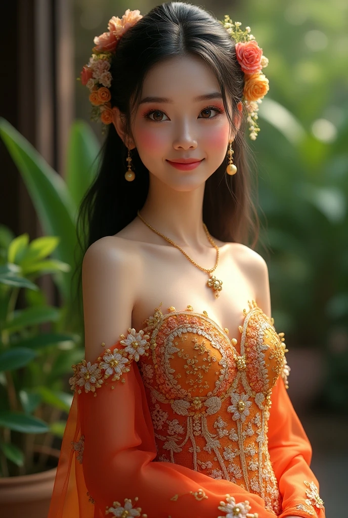 ek khoobsurat ladki hai jissne yellow halter neck dress pahen rakha hai aur who street me khadi hai din ke samay