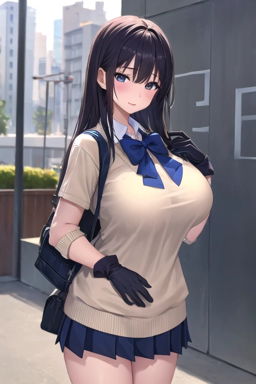 high resolution、Ultra HD、Best Quality、Top quality、Extremely detailed image quality、Realistic woman、A big smile、open mouth, (1girl:1.8)、(looking straight:1.8), Japanese、4 woman、Married Woman、Plump body、belly button、Black Hair、High gloss skin、Facing forward、The whole body is reflected、(school building, school yard:1.8), standing、((Bursting huge breasts、Valley、(greaming skin:1.4)、BREAK、(army, navy, hat, uniform:1.6), BREAK (on_hand_salute:1.5),