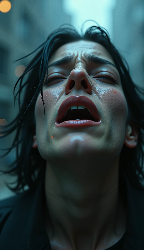 Angelina jolie having heart attack , sweating, teary eyes