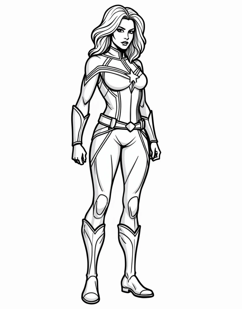 Uma linda mulher com biquinhe, lineart, estilo j. Scott campbell, estilo marvel, estilo buscema, 4k, obra-prima,