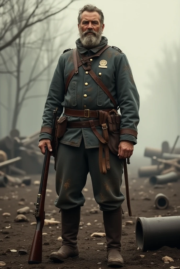 Soviet female warrior standing on a pile of bones,The military uniform on his body is tattered,Stained with blood,Determined eyes,T34 looming behind him,The battlefield that has just ended the battle,4k画质,Light particles, with light glowing, Mshiv, wallpaper art, UHD wallpaper