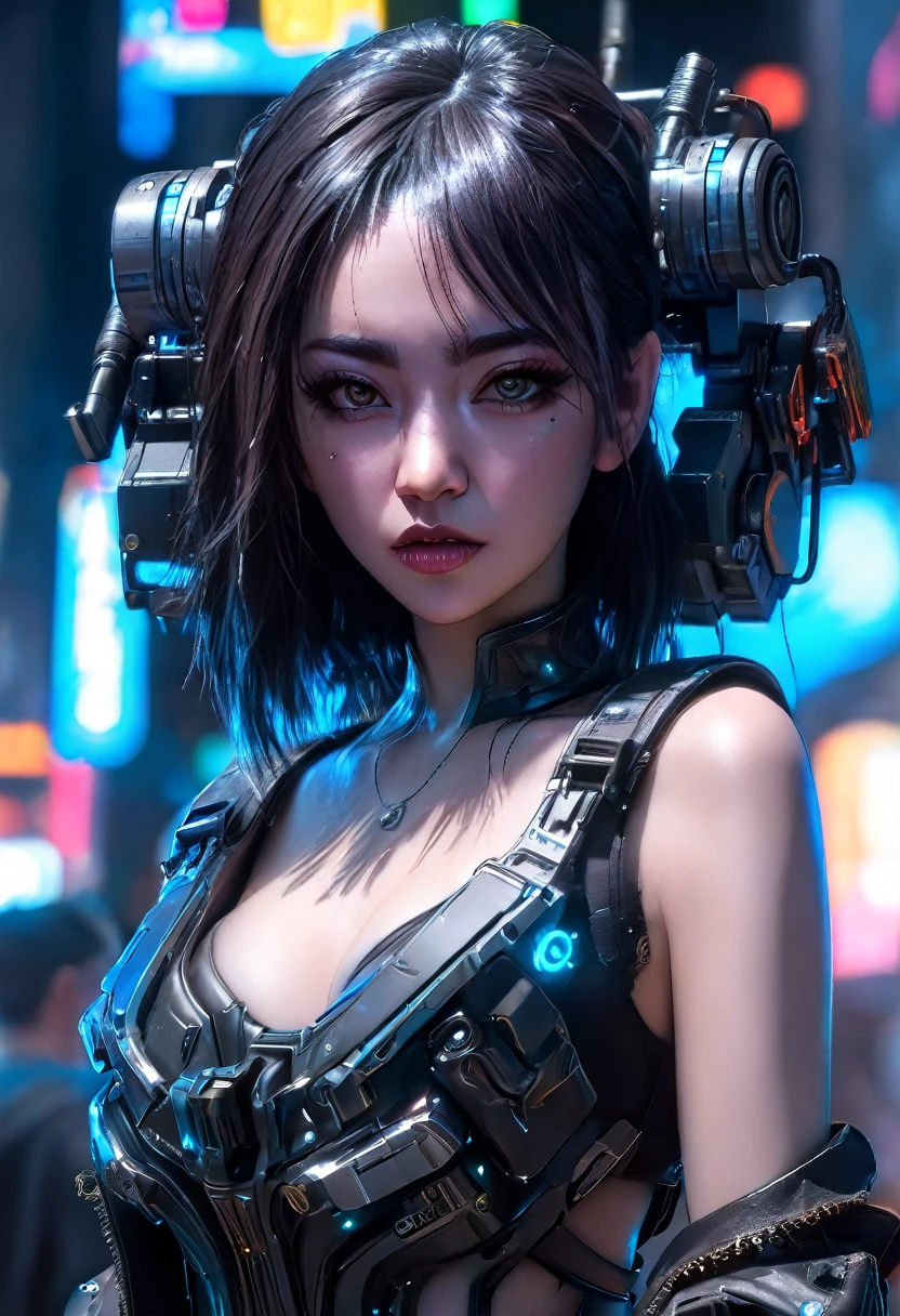  Close-up of a woman holding a gun and a machine, Cyberpunk art inspired by Ross Row, Art Station, Fantasy art,  High Detail Digital Art 4k , Carol is behind, uh..,  beautiful digital art , 2. 5 d cgi anime Fantasy artwork, Amazing character art,  Machine Walker Girl , 4k detailed digital art, Voytech Fuse