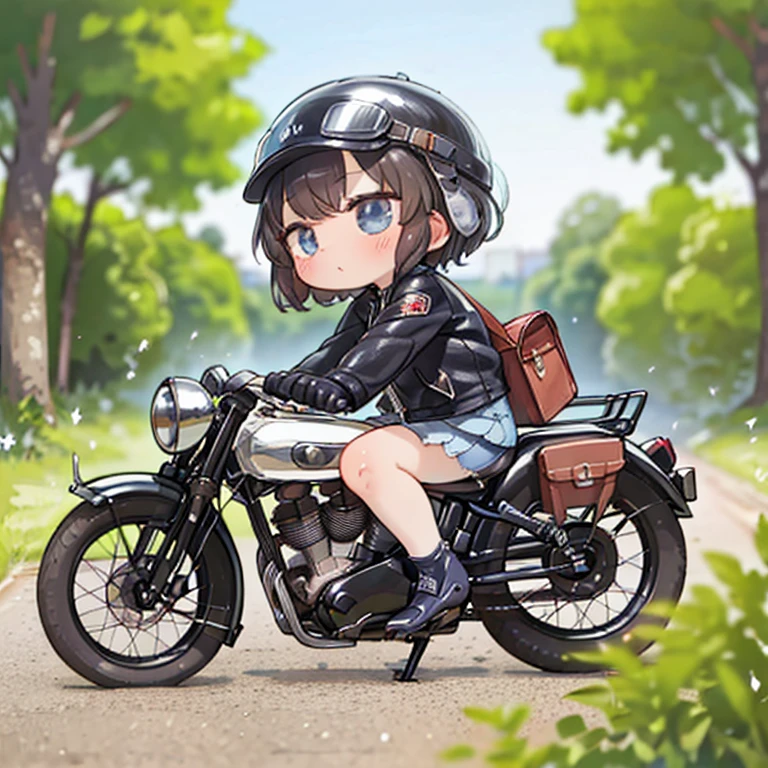 Bluff Superior SS100、(クラシックRiding a motorcycle )、(Vintage Bike、Bluff Superior SS100)、Isle of Man racing 、 (Riding a motorcycle:1.2),  beautiful young woman、1、Beautiful Face,  beautiful and delicate eyes ,  Black Hair ,  short bob hair,   classic leather jacket 、Cronwell Helmet、With goggles、after the rain、British countryside、 Detailed explanation、(Redeem, masterpiece,  high res)、8k、wallpaper
