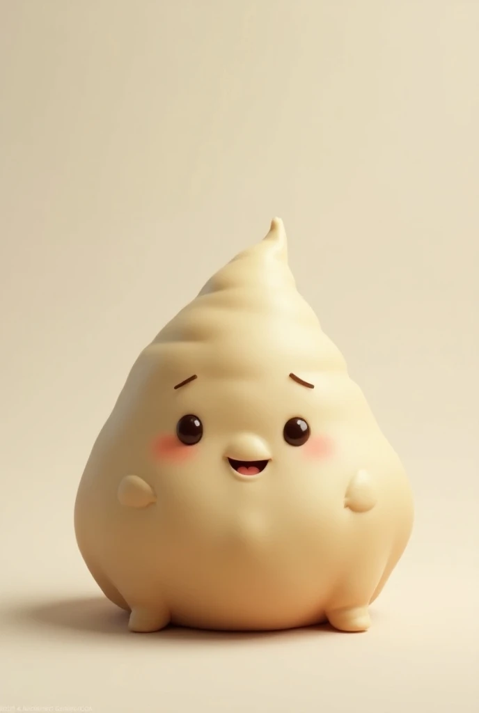 Small Cute smiling dumpling character with white background and cute little
