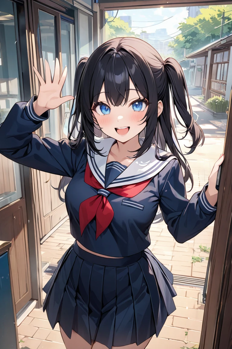 looking ahead,from above,Stanging,Hands Down,hold a white dildo,side view,face focus,open mouth,tongue out,lick,(1girl,Beautiful 14 year old girl),((Slender,Small breasts,Baby Face,Small face,)),looking at viewer,Black Hair,bangs,two side up,Gray Eyes,Drooping eyes,slit pupils,narrow eyes,,Short sleeve shirt,Grey checked tie,Grey checked mini skirt,Navy blue socks,Beautiful and detailed anime art,Mischievous smile,Dimly lit room,Simple Background,Gray background,Low lighting