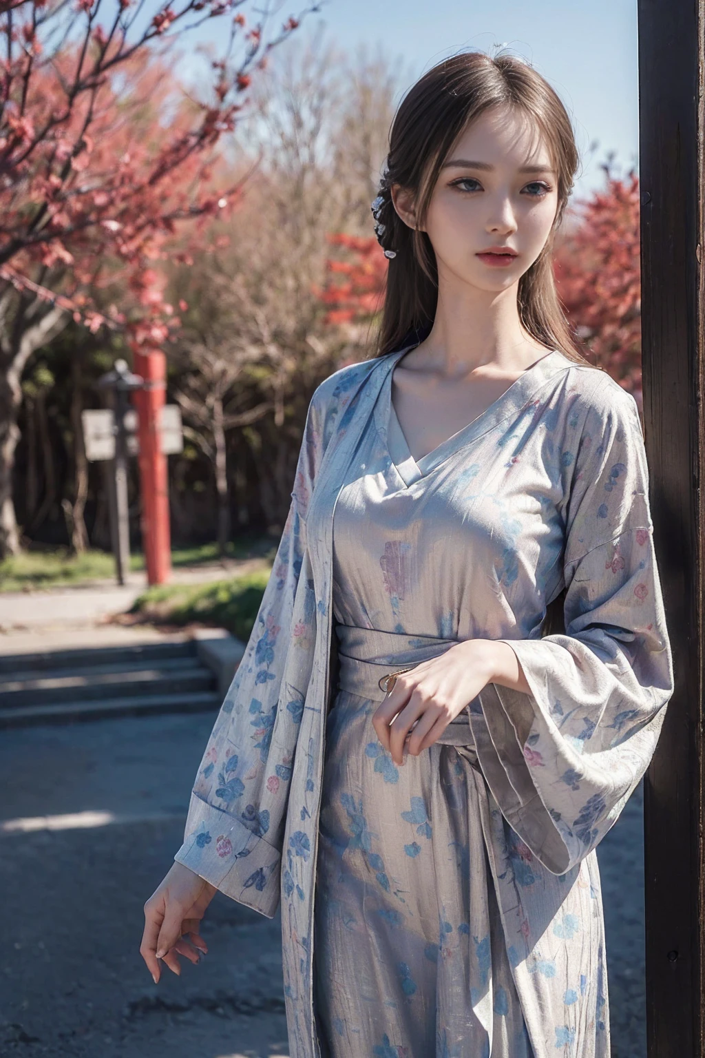 (Photorealsitic:1.4), perfect eyes、Colossal tits、Huge cleavage visible、(Japanese 0.1 : Korean 0.1 : Taiwan 0.3 、I can see the cleavage、Colossal tits、Top image quality:1.0), (超A high resolution:1.0), 8K, Raw photography, (masterpiece:0.2), (pureerosface_v1:0.5)、(Best Quality Detail:1.2)、realisitic、8K、Big breasts and buttocks、hight resolution、(1girl in:1.2)、The ultra-detailliert、High quality textures、intricate detailes、detaileds、Very detailed CG、High quality shadows、Detail Beautiful delicate face、Detail Beautiful delicate eyes、depth of fields,1girl in, Gentle smile、happily face、japanaese girl, Cute, slender, Black kimono, Kimono with Japanese pattern,Floral scrunchie, Beautiful skin, Facing the front,Sit down, Sit upright and say thank you,Align your hands elegantly,Smile faintly The Land of Japan,Japanese garden,Luxury Japanese-style room, skyporn, Magic Hour, (Realistic:1.3), Finely detailed, quality, (masutepiece:1.2), (Photorealistic:1.2), (Best Quality), (Intricate details), Dramatic, Ray tracing, photograph,
