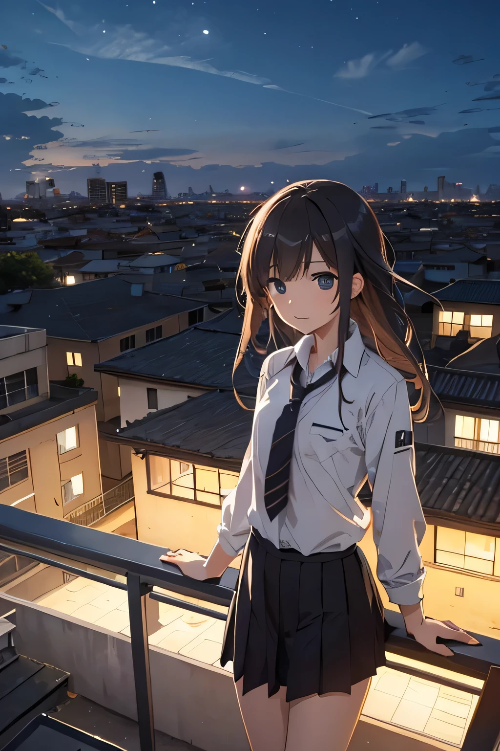 School　rooftop　evening
