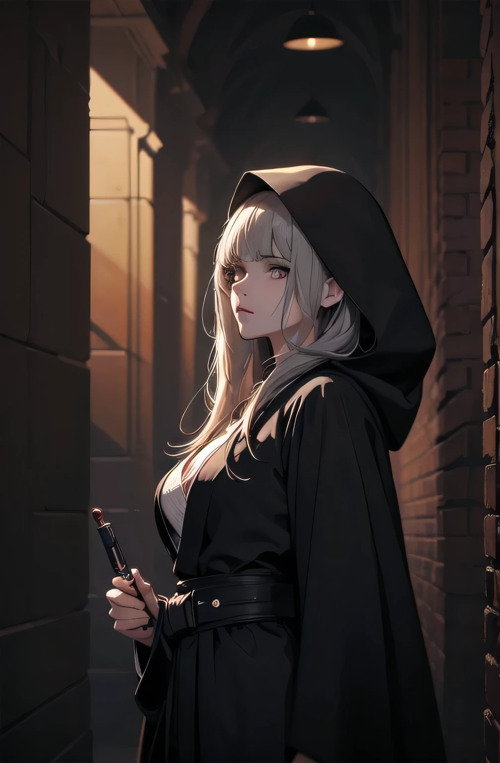 Shadow Face、Star Wars, jedi, black jedi robe、Black Robe, black belt,Star Wars concept art, Star Wars、jedi、Lightsabers、Black Robe、jediの服、Black hoodを被る、Star Wars、beautiful girl、cute、Droopy eyes、Random hair color、Beautiful Long Hair、Straight hair、bangsBangs、bangs、hime cut、Big Breasts、Slim body、slim、(Best Quality,4K,High resolution,Masterpiece 1.2),Very detailed,Real 1.37,Spooky Background,Dark fantasy,Black Theme,Ominous atmosphere,Eye-catching,Anime Style,Concept Art,beautiful, Gentle features, pale Skin, night、Dim lighting、Dark Background, Cinema Lighting, Dramatic Shadows, Spooky atmosphere, Dark words, 1 person&#39;S, Red cheeks, ,(Lightsabers1.3),Ruins,(Wasteland 1.3),((Random hair color)), Female Curves, Sexy flat stomach, Perfect hands, Extend one hand、Perfect anime character face, (Black hood)), standing, ((Black Robe), ,(Star Wars 1.3), In the woods, Moonlight Illumination, Night lighting, jungle、Space Fantasy,SF, Skeleton Gas Light,Absurd, High resolution、 ((Star Wars)), ((Best Quality)), (Very detailedな), ((Very detailed)), (beautiful), ((cute)), 1 person,(1.6)、beautiful face、Full Body Ezbian、pale, Beautiful skin、Big Breasts、Beautiful body、Slim body、beautiful feet、Smiling Kindly、Dark Building Ruins、(Ruins 1.3)、Low angle full body shot、(Random Background 1.3)、(Random Lightsabers Color 1.3)、Spirits、Droopy eyes、bangs, Long Hair, Star Wars、jedi、Blue Lightsabers、Ready your Lightsabers、Star Wars Background、Ruins、In the woodsで、night