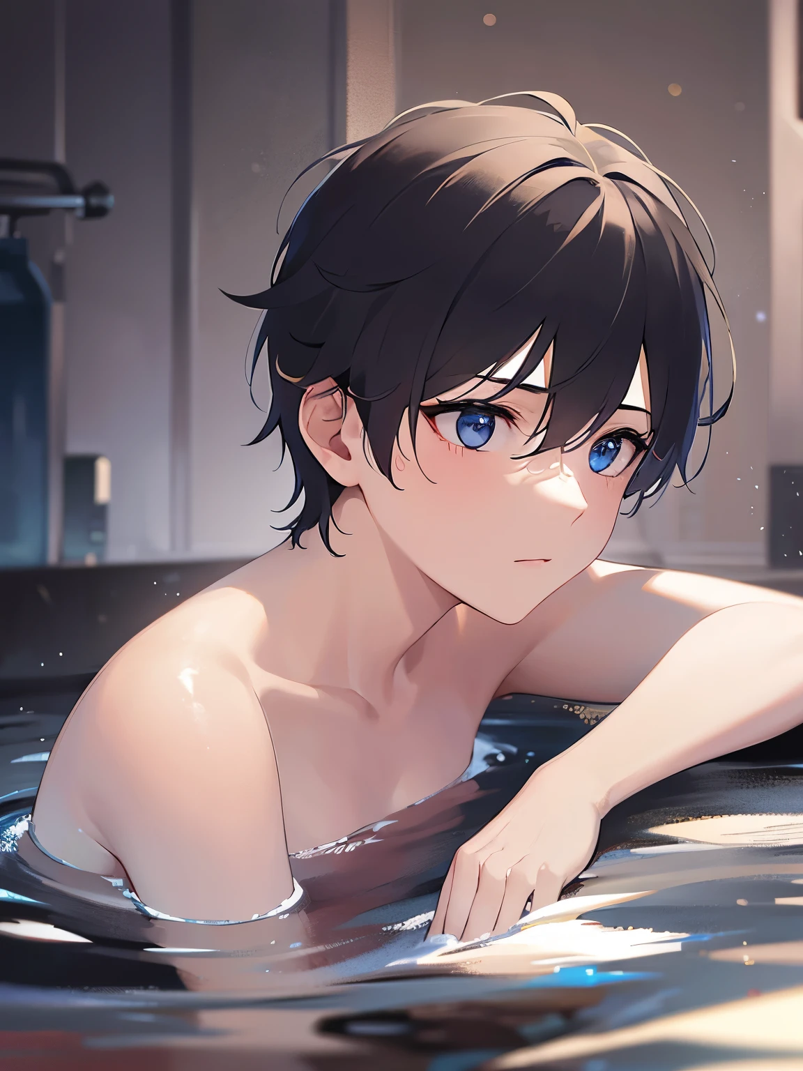 最高masterpiece、(high resolution)、anime、Adult male、Short Hair、((Highest quality)), ((masterpiece)), (detailed),Neutral face、short hair、expensive、Big ass、whole body、skinny、micro bikini、Frills、blush、lure、Open your mouth、oiled skin、Skinny body、erotic、Sexy pose