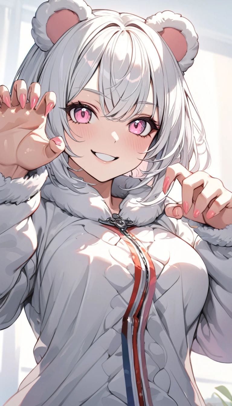 2D chibi character of white european cat shaking white breasts,Curious look,Tilt your neck at a 45-degree angle, embarrassed, red baseball cap, 