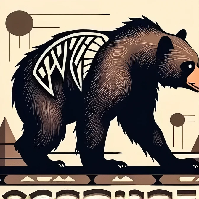 1a bear、Like Basquiat's paintings、Wall Street、buliding、newyork、cache、money、Detailed light、an extremely devious and beautiful、ful