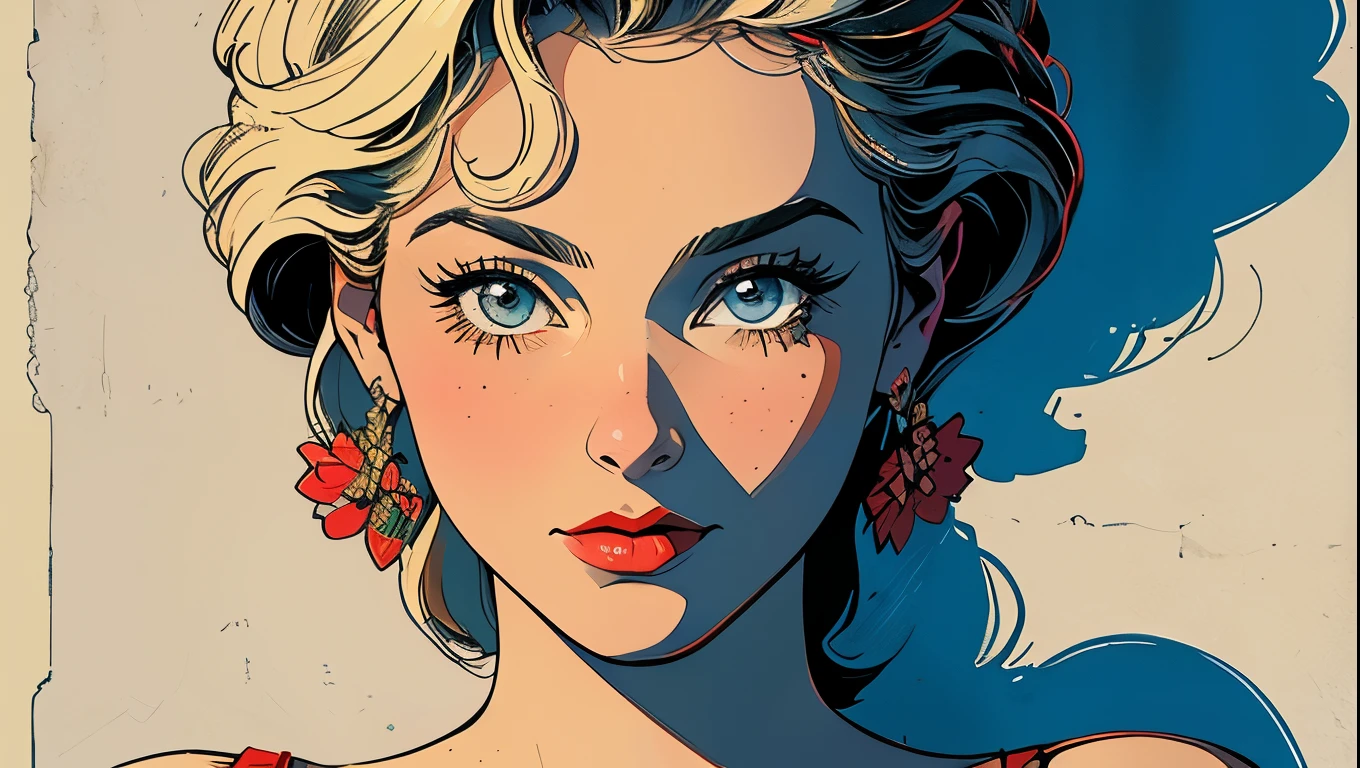 ((best quality)) , ((masterpiece)) , (detailed)，illustration art by Dave Stevens and Lillian Bassman, Graceful (Man:1.2) , Multicolor hair styled as Caesar cut, Comic books, graphic novels, retro style, pin-up art, Fashion and art,elegant and sophisticated, innovative use of light and shadow, capturing the glamour of mid-20th century fashion, portrait art by Mary Cassatt, glossy, ambient, complex, full color, fine artistic composition, enchanted