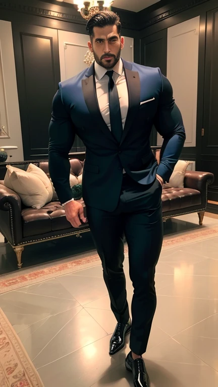 Use my character ARJUN SHARMA INDIAN LATINO GAY MAN in business suit open pant in underwear sexy gestures, standing in toilet for peeing spread legs, huge bulge, side pose view