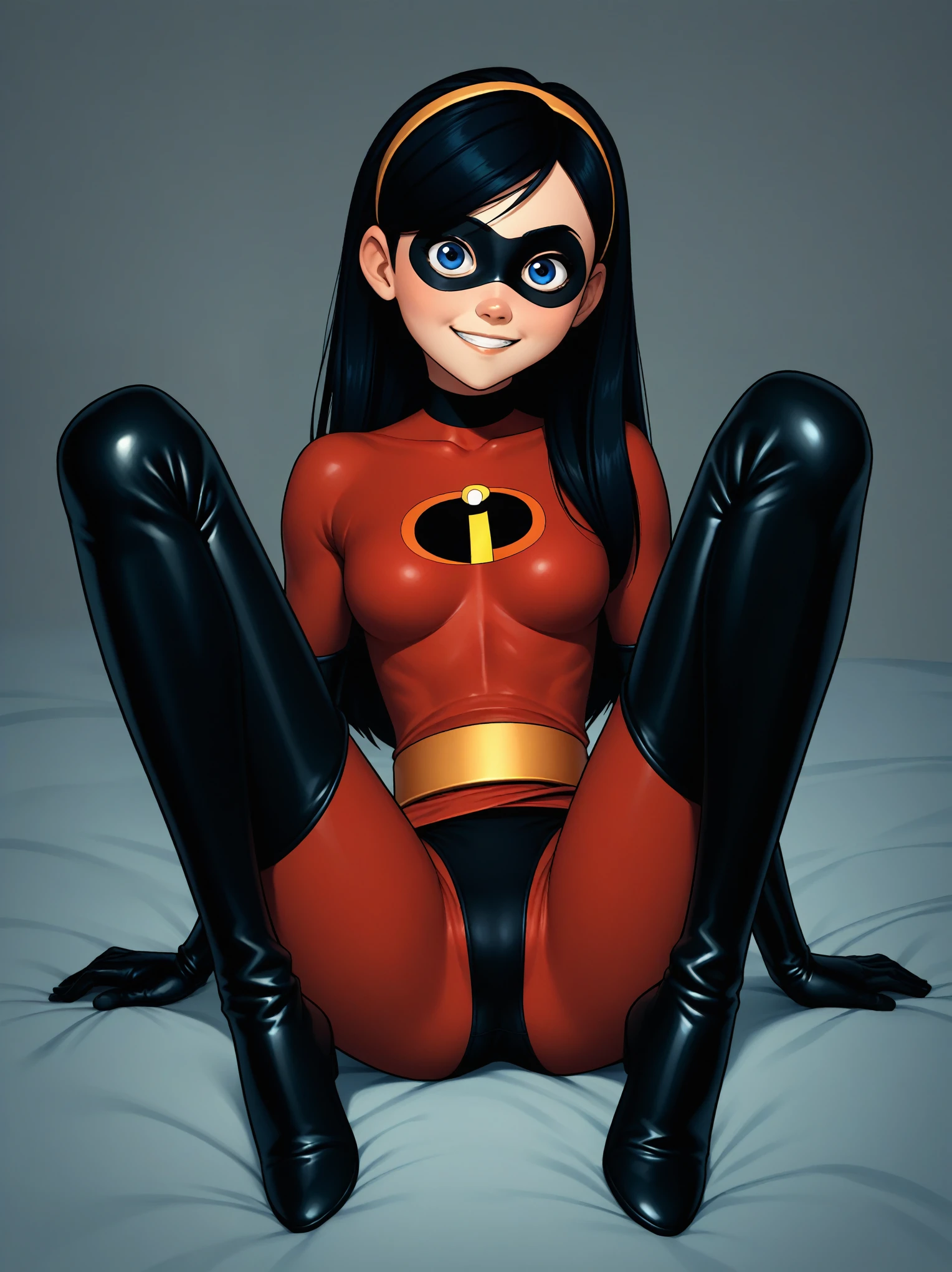 score_9, score_8_up, score_7_up, source_anime, small breasts, 1 girl, pussy, Rope Bondage Hogtied and Gagged, squirting, Violet Parr - The Incredibles