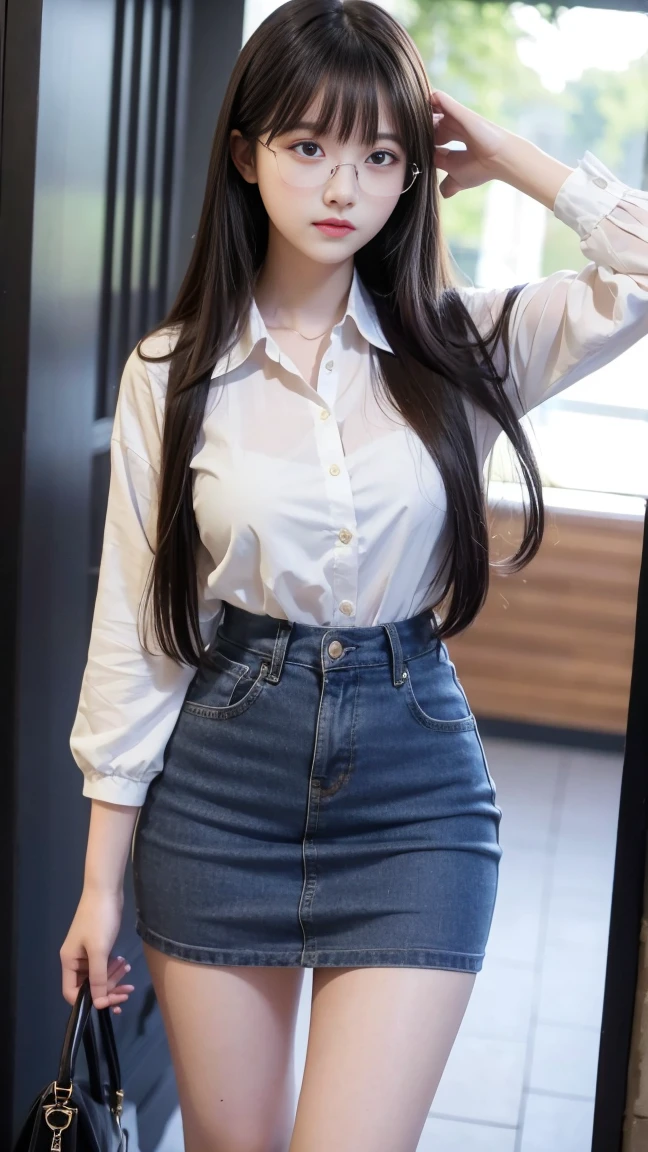 (hyuga Hinata, very sensual, with tight clothes, big-ass, legs thick, Wearing extremely tight jeans, wearing a mini blouse, umbigo com pirsing, big hair, Speaker behind, very realistic, extremely sexy, 8K, 8K extremamente detalhado), (an extremely delicate and beautiful), (Masterpiece artwork), (best qualityer: 1.0), (ultra highres:1.0)