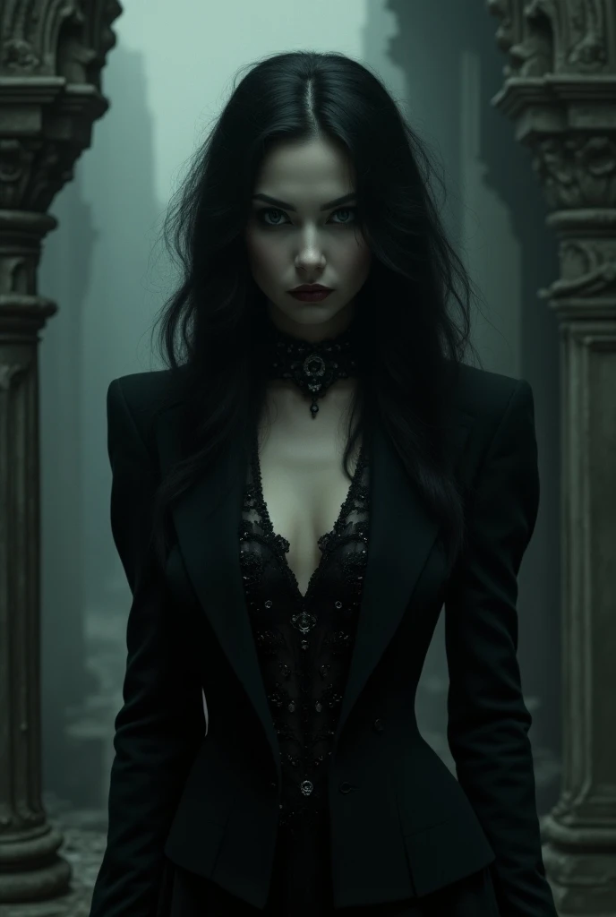 A very pale humanoid character, with red eyes, she is a Succubus, she has horns, half naked, she is crazy, nuts, horror, she is creepy, she is scary, shock value, very evil, she is attractive, evoke, fear, terror, dread, decay, disgust, she is a Psycho, dark, perfect toned body, thin, scraggly, emaciated, twisted, frightening, sick, solo, close up, (messy_long_dark_hair), fog, evil eyes, eyes glowing, looking at the viewer, menacing look, sadistic, sexual, (she is wearing a very dirty old torn_black_dress), fall weather, background is a dark forest, dusk, rising from her grave, full body, floating in the air, vampire, 1600s