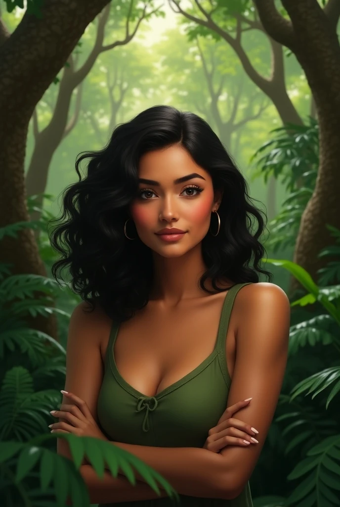 Beautiful jungle style cosmetics poster