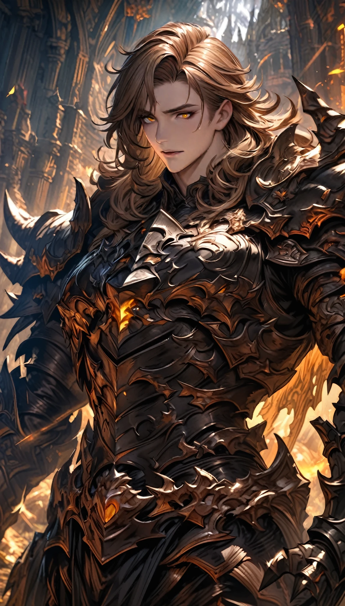 (1 garota), com armadura, (manga art style),Anime Visual, Obra-prima do anime, ((corpo inteiro)) , passaro de chamas ao fundo, soco concentrando fogo, (((agachada)))