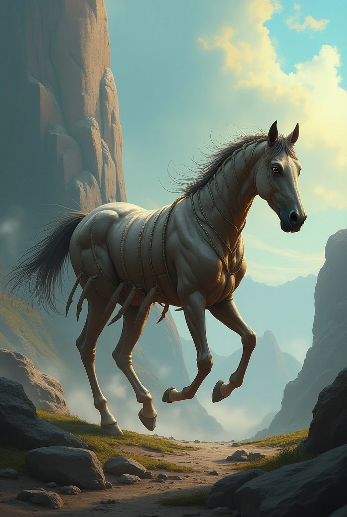 a centaur, greek mythology creature, stern mood, muted colors, highly detailed, realistic, cinematic lighting, dramatic pose, muscular body, equine lower body, detailed fur and skin textures, intricate armor or clothing, moody atmosphere, dramatic lighting, cinematic framing, epic scale, photorealistic, 8k, best quality, masterpiece