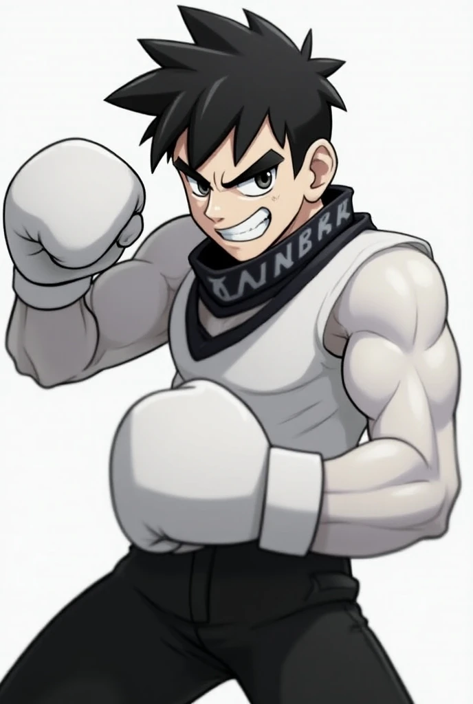 Edgar , personagem de Brawl Stars, short black hair, white shirt with ...