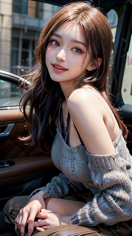 (Realistic、Photorealistic:1.37)、(8K、Raw photo、highest quality、masterpiece:1.2)、cute、Very detailed、Heart shaped eyes、Physically Based Rendering、超A high resolution、Kodak Vision Color、Filmed with an Arricam LT camera、Bokeh、Sharp focus、Watching the audience、Photorealistic、Realistic、alone、Photorealistic、highest quality、Highly detailed face、Highly detailed eyes and face、Beautiful and detailed、An unforgettable smile、Dirty hair、Floating hair、、｟White knitted clothes｠、｟black and white checked mini skirt｠｟Random Pause｠｟Beautiful legs｠（Foot fetish）（Shoulder straps are visible）（I can see her cleavage）｟Whole body image｠