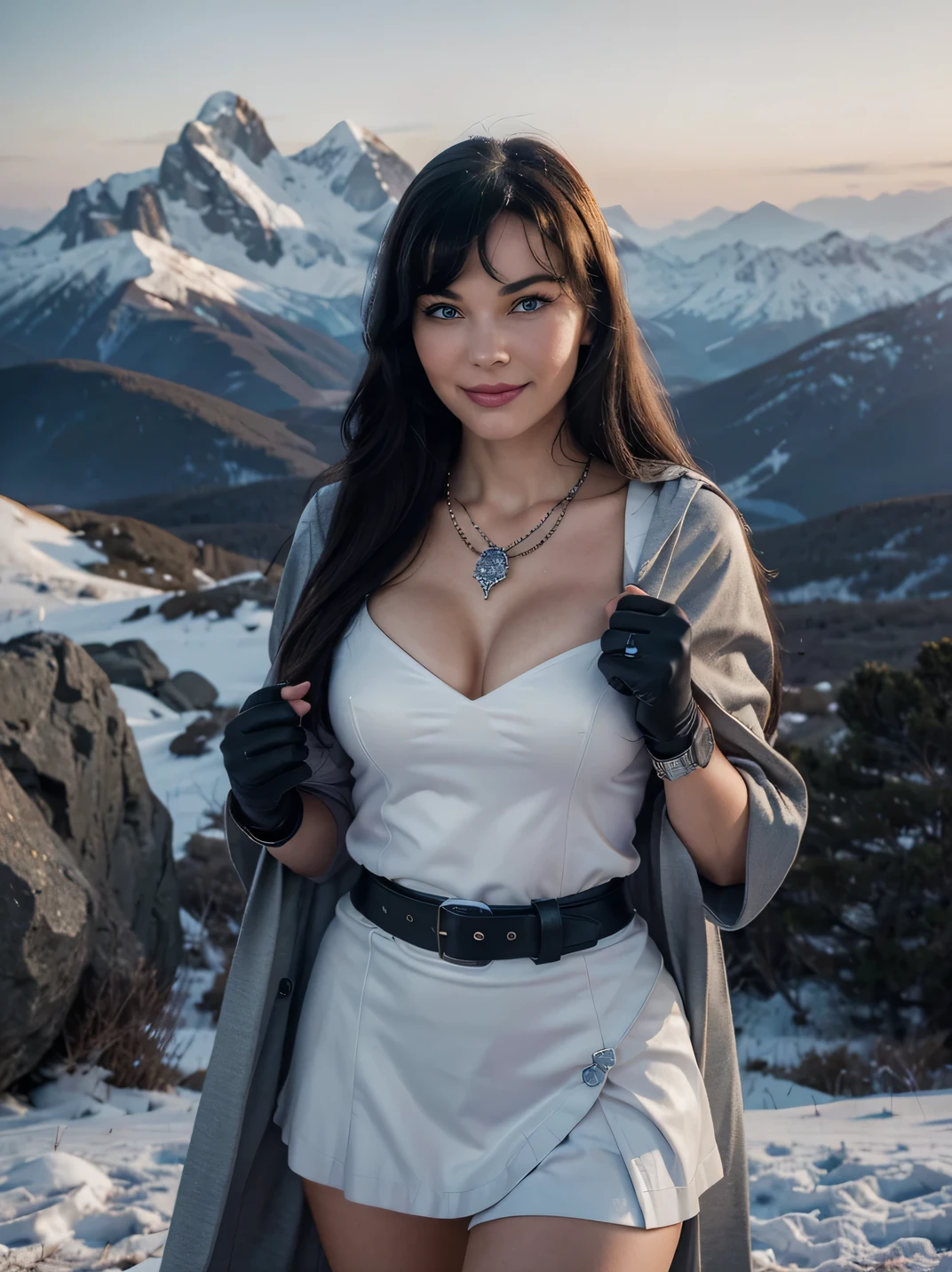Snow-white skin，A plump chest，There are abs，Fitness beauty，A plump chest