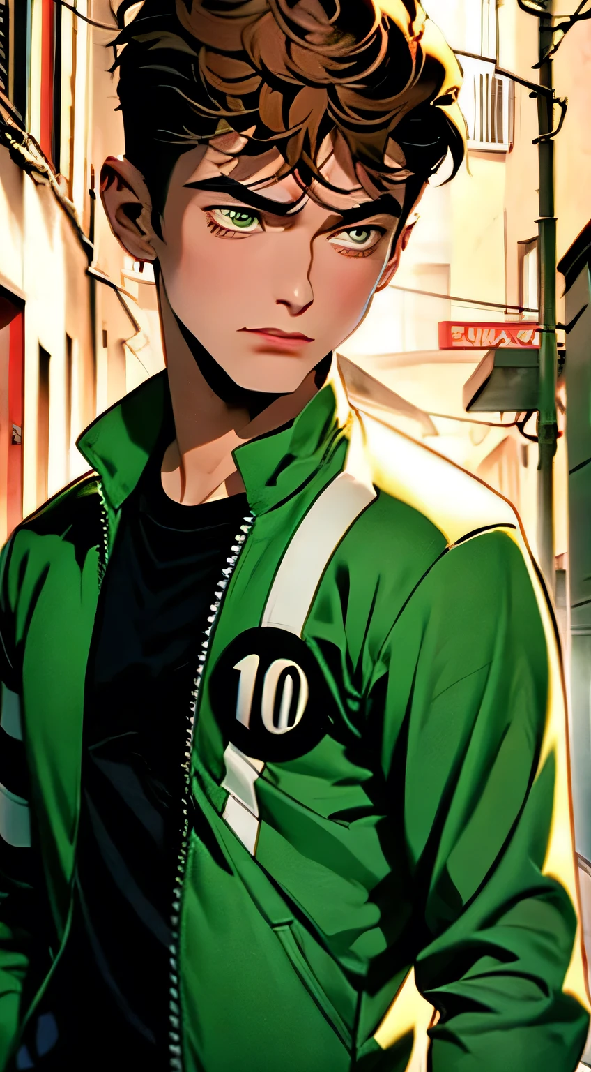 Ben ten hair brown green jacket 