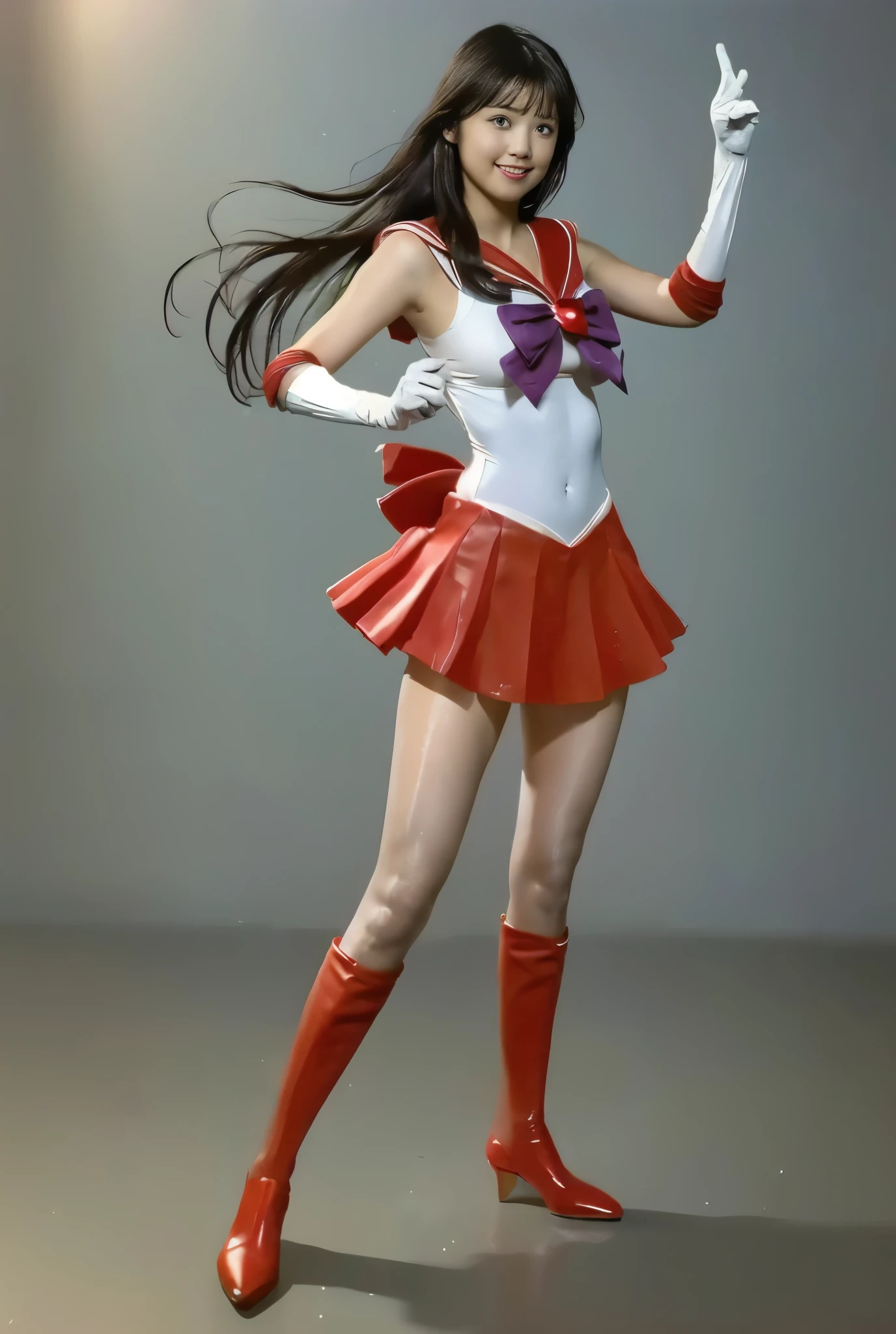 No background、(((Beautiful legs in tights.)))、((( Legally express the beauty of your smile)))、(((Wearing white gloves、Cover young people with gloves  )))、((((Make the most of your original images)))、(((Sailor Mars Costume)))、(((Short and beautiful hair)))、(((suffering)))、(((Please wear beige tights....、Please wear red boots)))、((Best Quality、8k))、((Best Quality、8k、masterpiece:1.3))、(((Save the background )))、Sharp focus:1.2、 beautiful woman with perfect figure :1.4、Slim Abs:1.2、 wet body:1.5、  Highly Detailed Face and Skin Textures 、8k