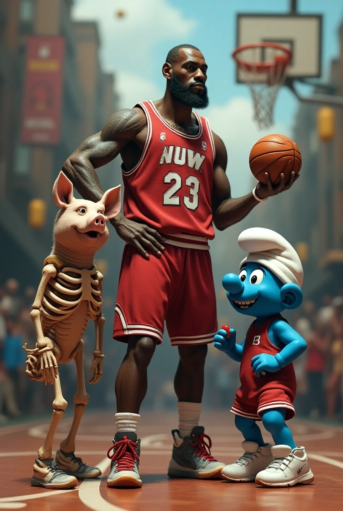 Suggested images: Skeleton Sammy drinks a glass of milk and plays basketball with friends.