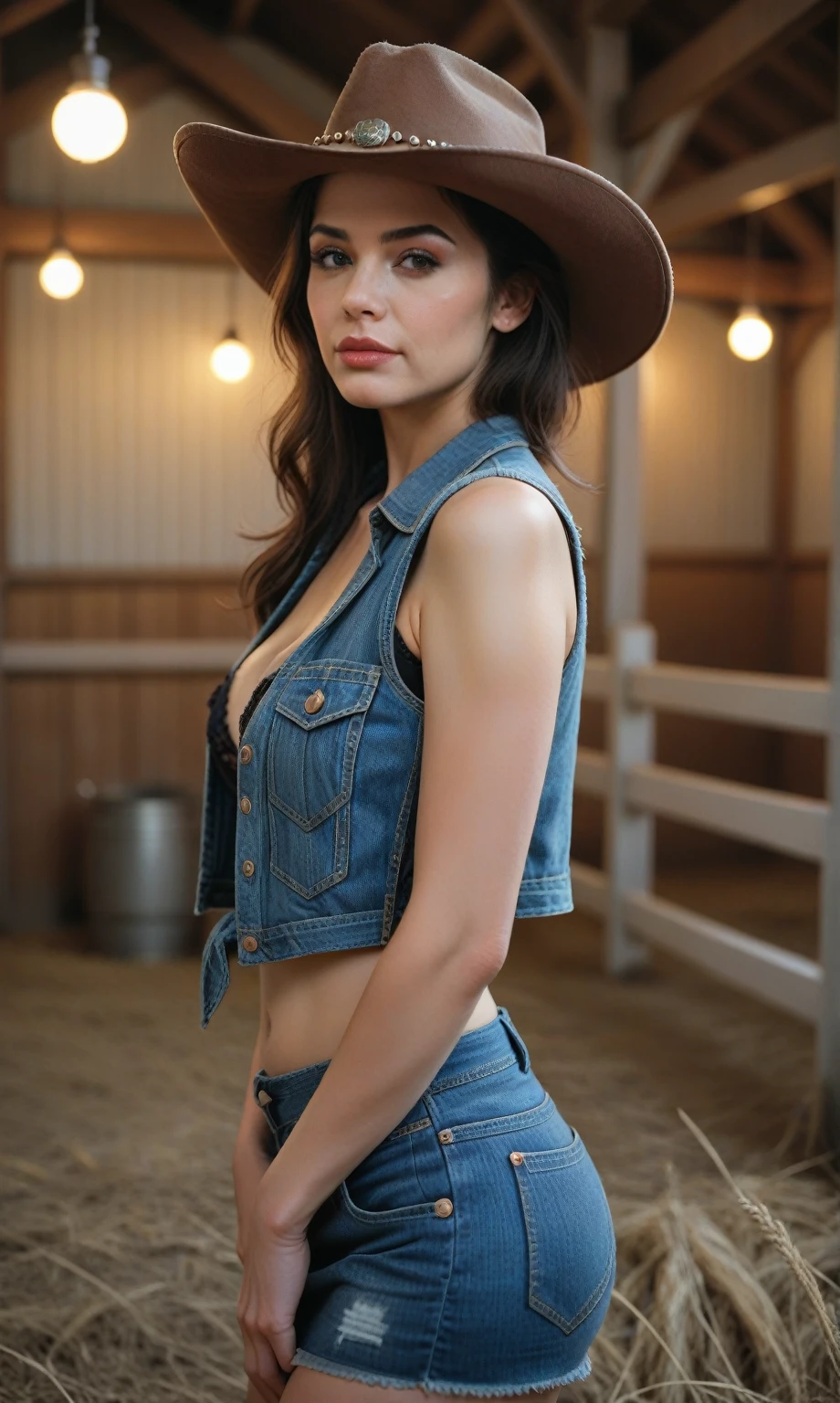 Hyper-realistic full-body shot photo. Happy young ager Keira Knightley with wavy hyper-long black hair in two swirling pigtails, is riding a furious rodeo ram, in a Texas ranch. She is dressed as a hot wild west outlaw. Hyper-realistic face and body. Hyper-intricate details in the hair. Extreme accurate details on the skin, face, hair and mouth.