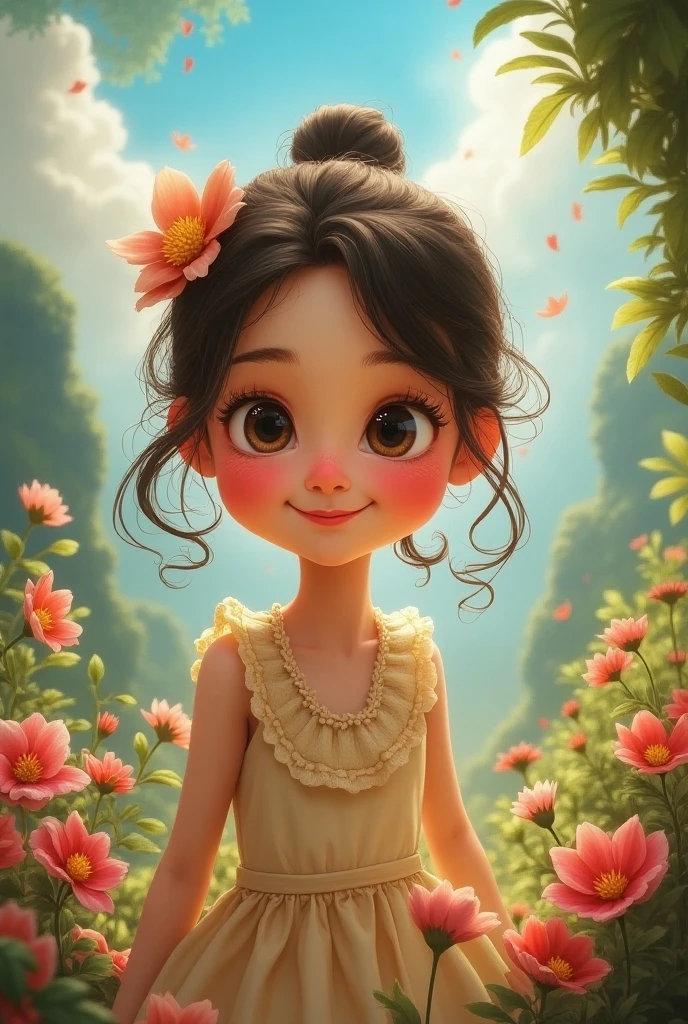 Cute Full fat boy with short dress and long hair