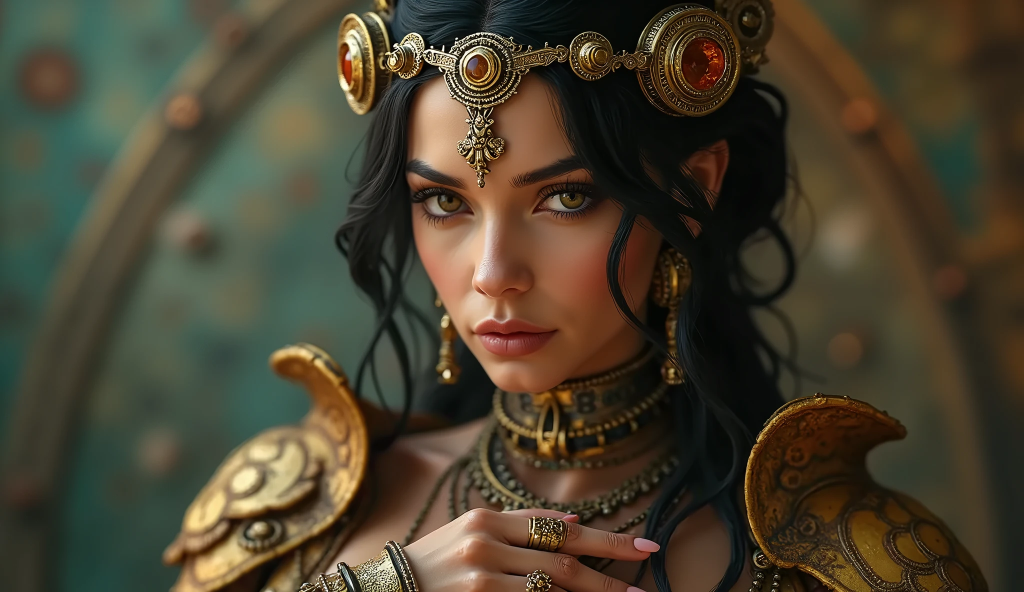aztec art, Queen, skulls, jaguar, colorful headdress, roses, beautiful digital art, exquisite digital illustration, beautiful fantasy art portrait, stunning digital painting, beautiful digital painting, colorfull digital fantasy art