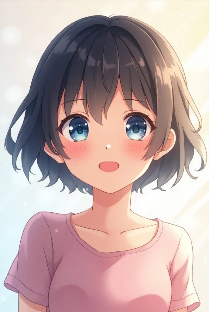 headshot、Sticking out tongue、Stretching out the tongue、Teeth are visible、Close-up of face、Summer Scenery、Light clothing、Girl、Girl、Short、Younger、Lower school year、Baby Face、Both eyes open、flat chest、sunlight
