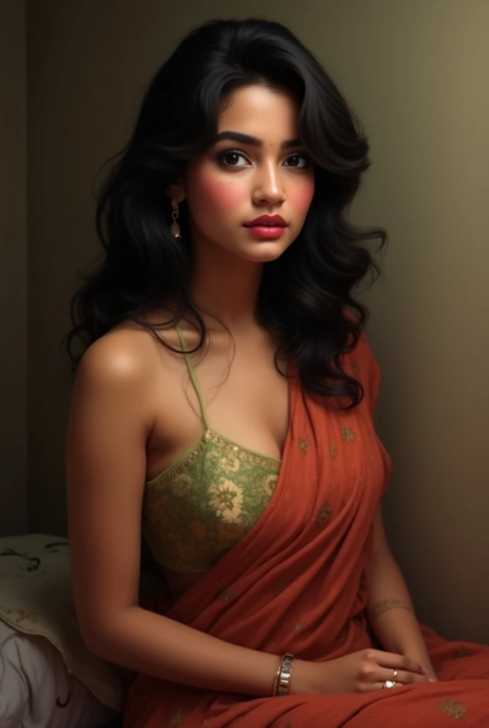 By john singer Sargent,Beautiful Indian women,a ,,full naked body,, , embroidery, intricate patterns, rococo, disheveled hair, messy hair, beautiful hair, high cheek bones, big boobs, gigantic breast, cleavage, temple, trees, sunrays, Photorealistic, highly detailed, Nikon d850 50mm, by john singer Sargent, dreamy, dreampunk, (big boobs, gigantic breast, massive breasts), sexy thighs,