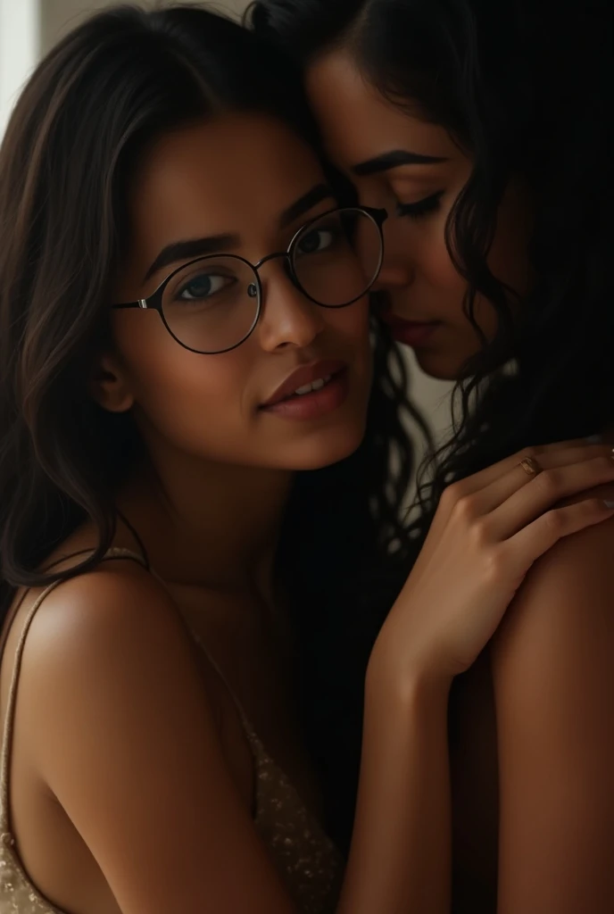 2 hermosas chicas de cabello rojizo tipo pelirrojas , with freckles and very sexy glasses, sensuality, extremely beautiful 23 years old, , sin maquillaje, totally transparent lingerie,En la cama, just woke up photo 16k ultra selfie, top suelto, escote, revelador, pechos grandes , pezon hermosas recuperar detalles de la cara, textura de piel realista, Photography, snap shot,