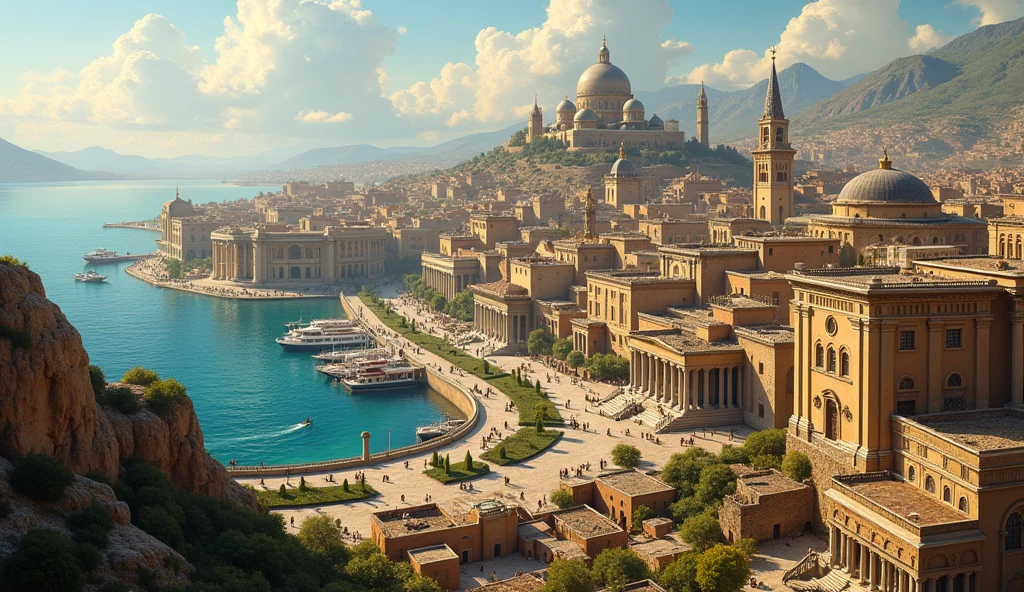 Ancient Izmir City ((best quality)),((high detail)),((realistic,)) sunny day --auto --s2