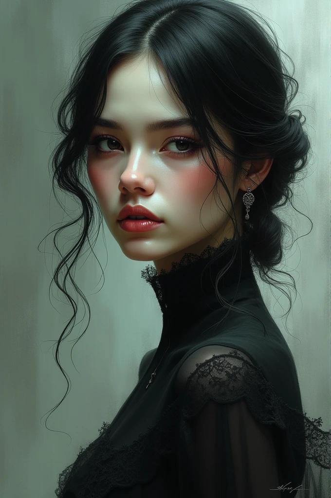 Ink style classical girl